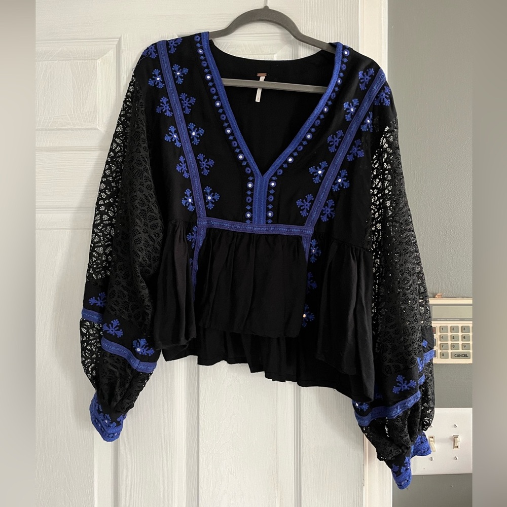 Free People Balloon Sleeve Top